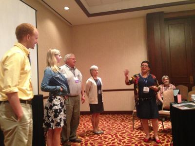 Leading an improv exercise at the Annual Greenleaf Center for Servant Leadership Conference, 2013, Indianapolis