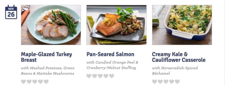 Meals I cooked for Thanksgiving.  Thanks to Blue Apron.